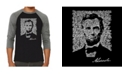 LA Pop Art Abraham Lincoln Gettysburg Address Men's Raglan Word Art T-shirt